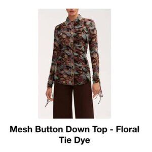 VEILED COLLECTION - Mesh Button Down Top (L) BRAND NEW